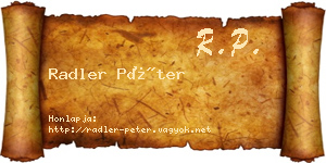 Radler Péter névjegykártya