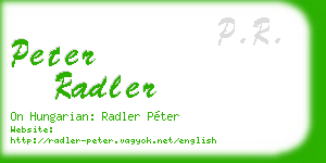 peter radler business card